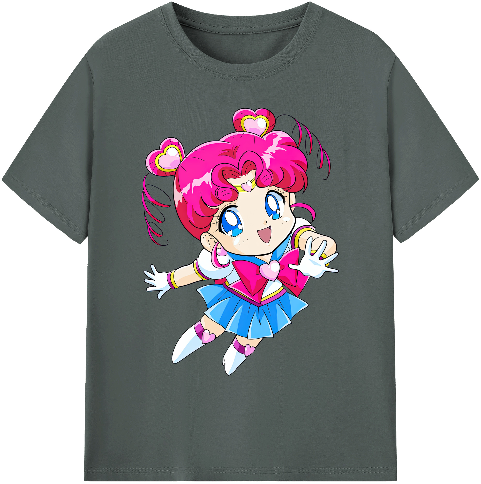 （画像用） 美少女戦士セーラームーン ちびうさ Sailor Moon Chibiusa Tsukino Usagi Small Lady Serenity 綿100％ メンズ半袖Tシャツ｜肌触りやわらか＆通気性